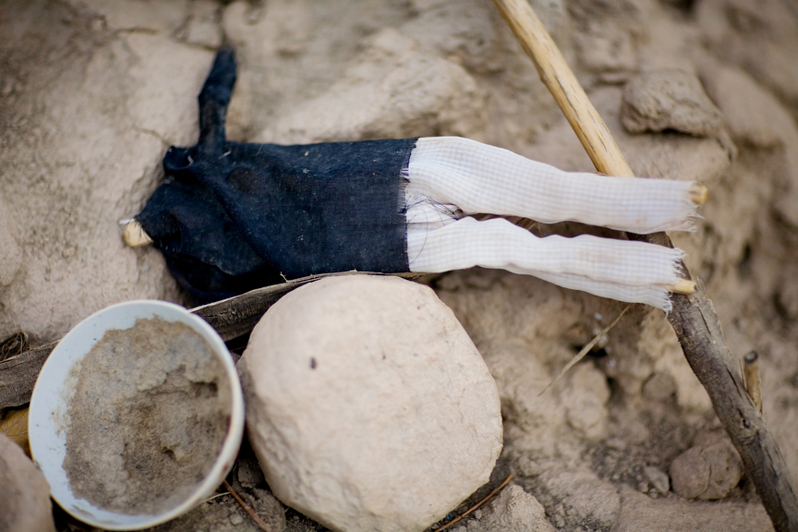 Doll, rock, bowl, 2009